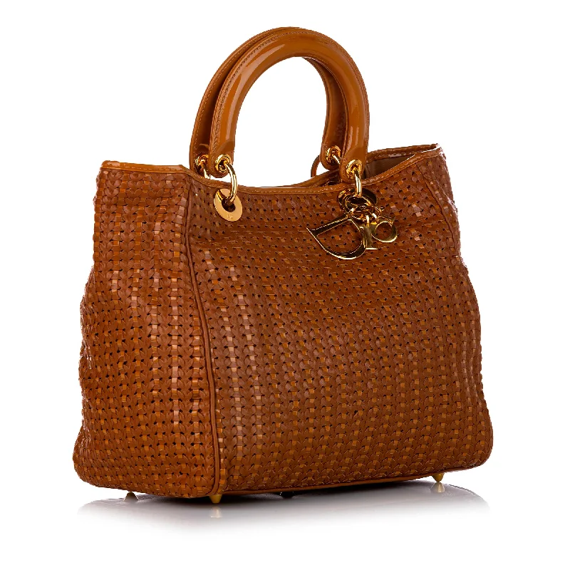 Luxury Bags On Sale Dior Woven Soft Lady Dior Leather Tote Bag (SHG-25954)
