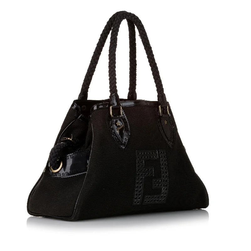 Trendy And Discounted Designer Handbags Fendi Etniko Canvas Tote Bag (SHG-32197)