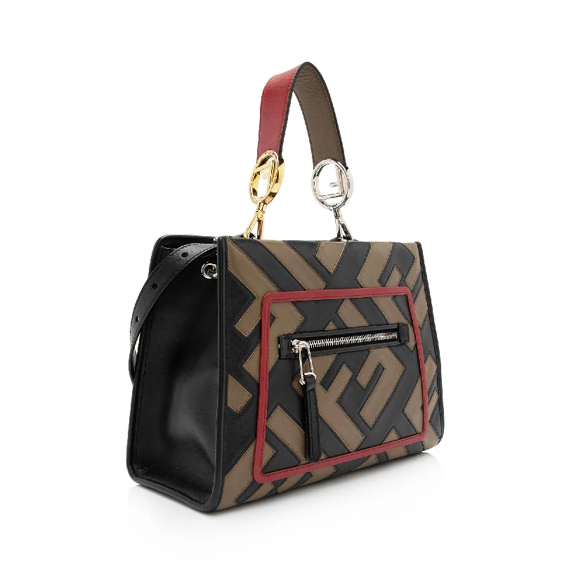 Elegant And On-Sale Evening Bags Fendi FF Calfskin Century Runaway Small Tote (SHF-6Kw03X)