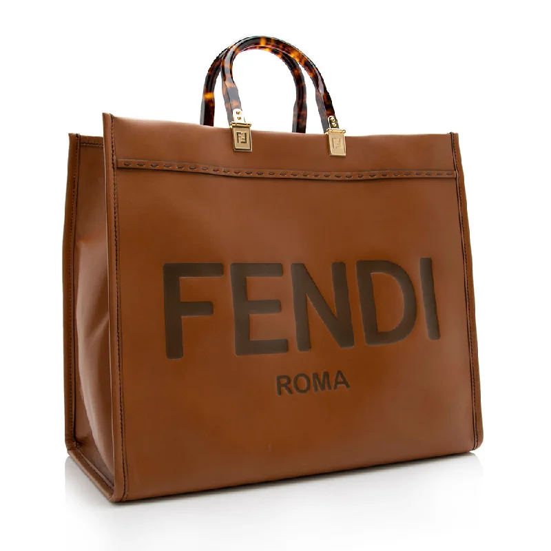 Trendy Bags For Teenage Girls Fendi Leather Sunshine Large Shopper Tote (SHF-18055)