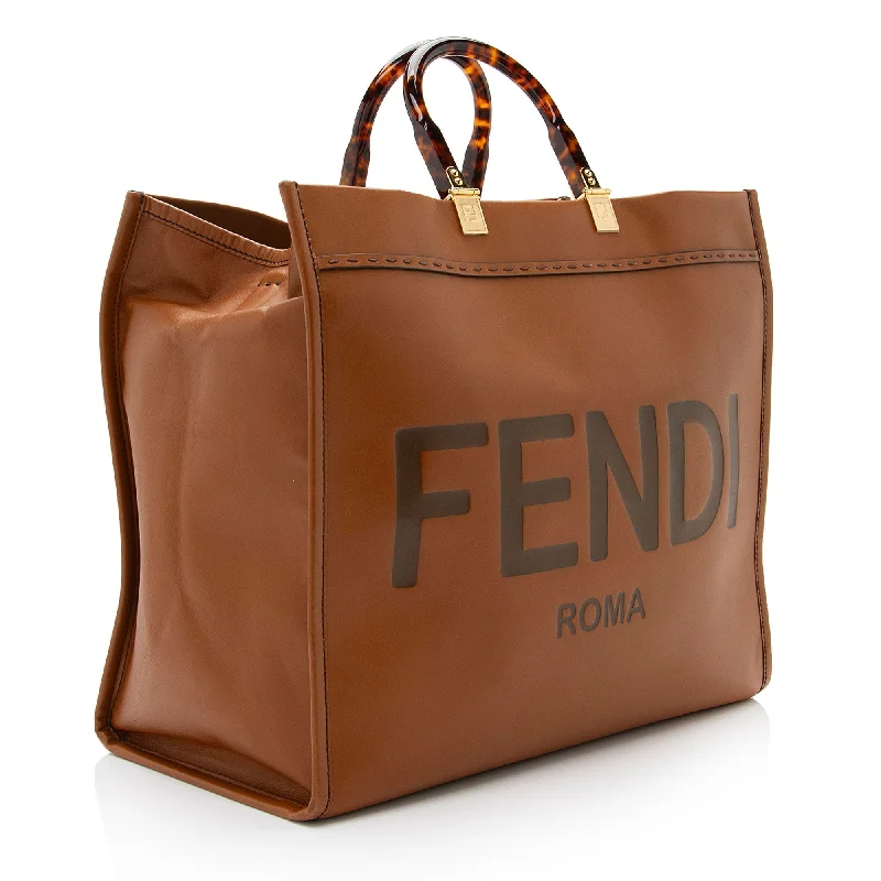 Bags With Seasonal Sales Fendi Leather Sunshine Large Shopper Tote (SHF-H9Z314)