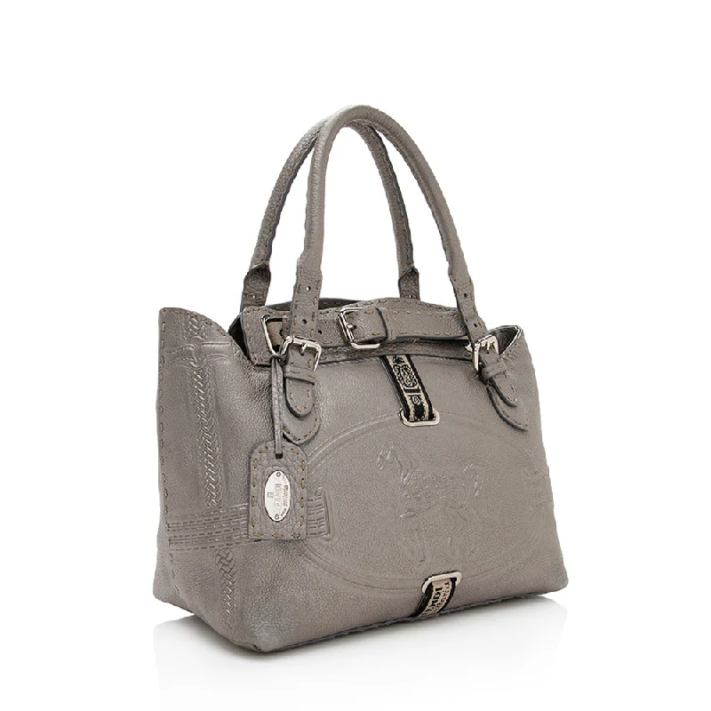 Customizable Bags For Personalized Style Fendi Leather Villa Selleria Borghese Tote (SHF-18630) Customizable Bags For Personalized Style Fendi Leather Villa Selleria Borghese Tote (SHF-18630)