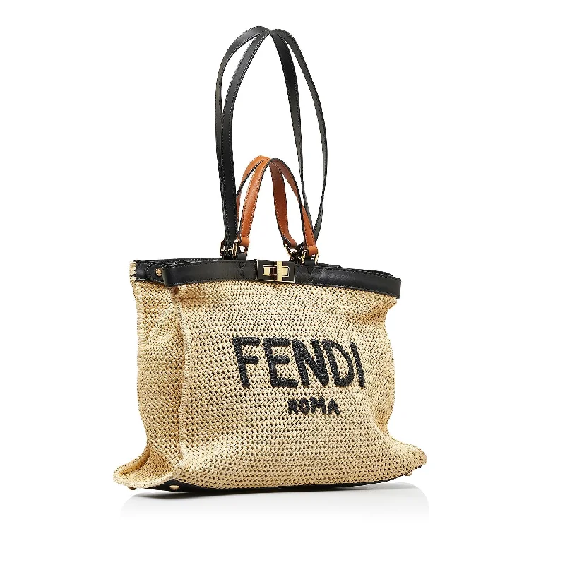 Luxury Bags On Sale Fendi Medium Raffia Peekaboo X-Tote (SHG-XeawZy)