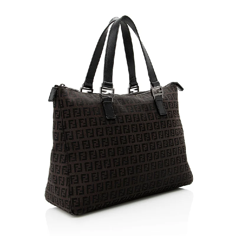 Affordable Bags Fendi Zucchino FF Handle Tote - FINAL SALE (SHF-16214)
