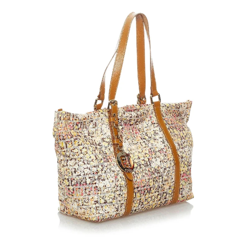 Clearance Bags For Budget Shoppers Fendi Zucchino Floral Tote Bag (SHG-30147)