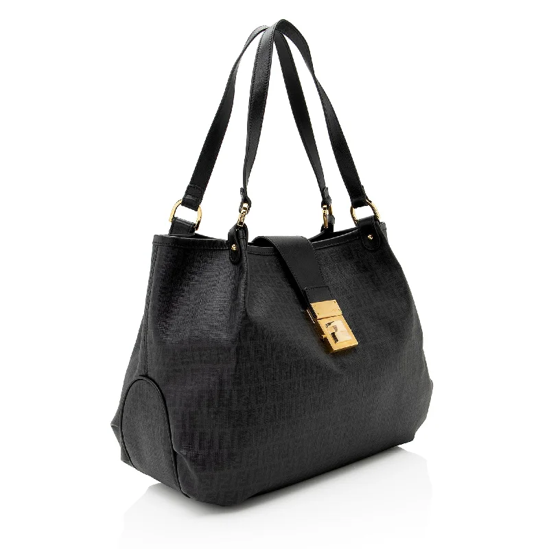 Bold Fashionistas Fendi Zucchino Spalmati Chiusura Medium Tote (SHF-22661)