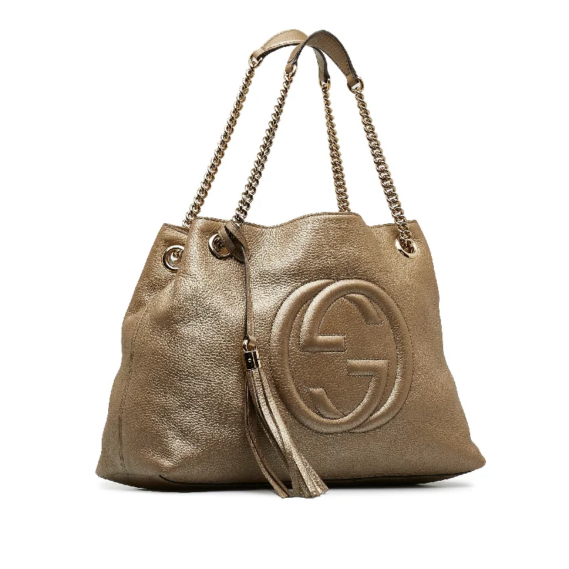 Bags With Seasonal Sales Gold Gucci Medium Soho Chain Tote