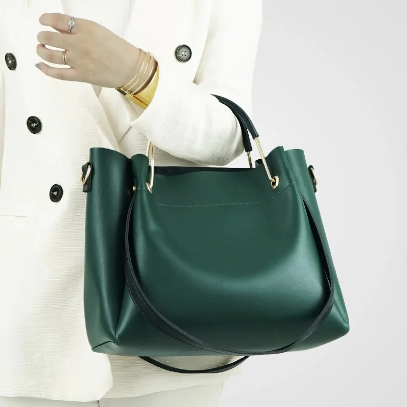 Luxury Bags On Sale Green 2 in 1 Ladies Tote Bag 8850-2