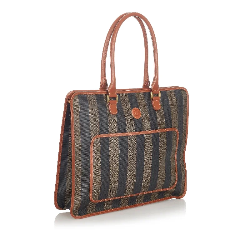 Stylish Bag For Women Fendi Pequin Canvas Tote Bag (SHG-23640)