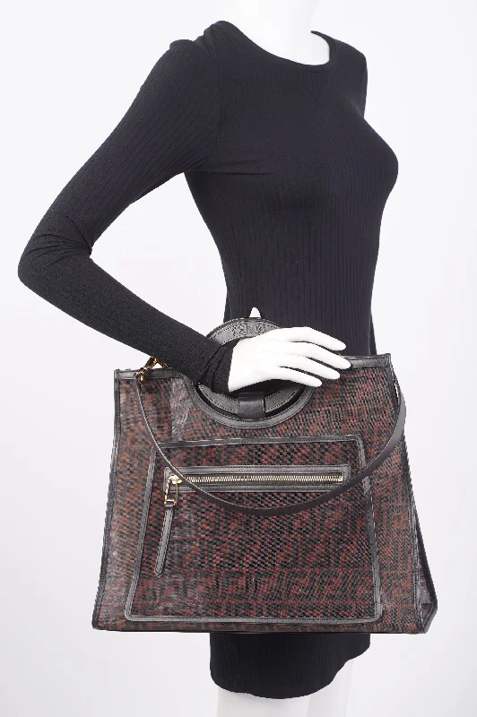 Vibrant Bags With Discounts Fendi Runaway Tote Zucca Mesh Monogram Large