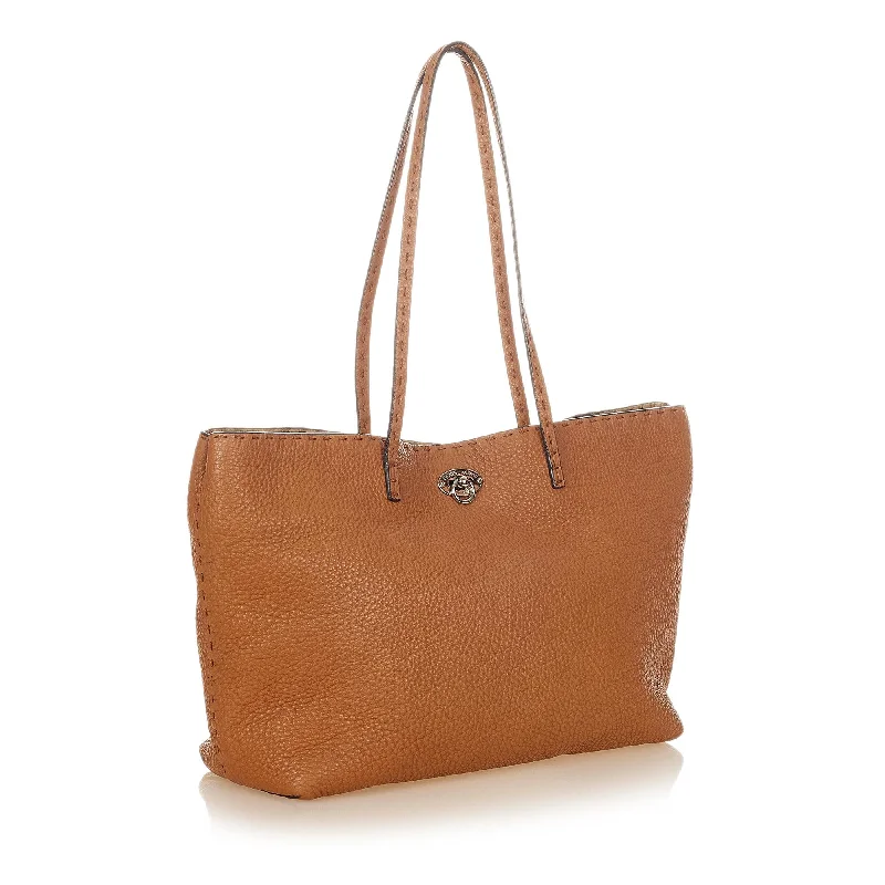 Bags With Seasonal Sales Fendi Selleria Carla Leather Tote Bag (SHG-31919)