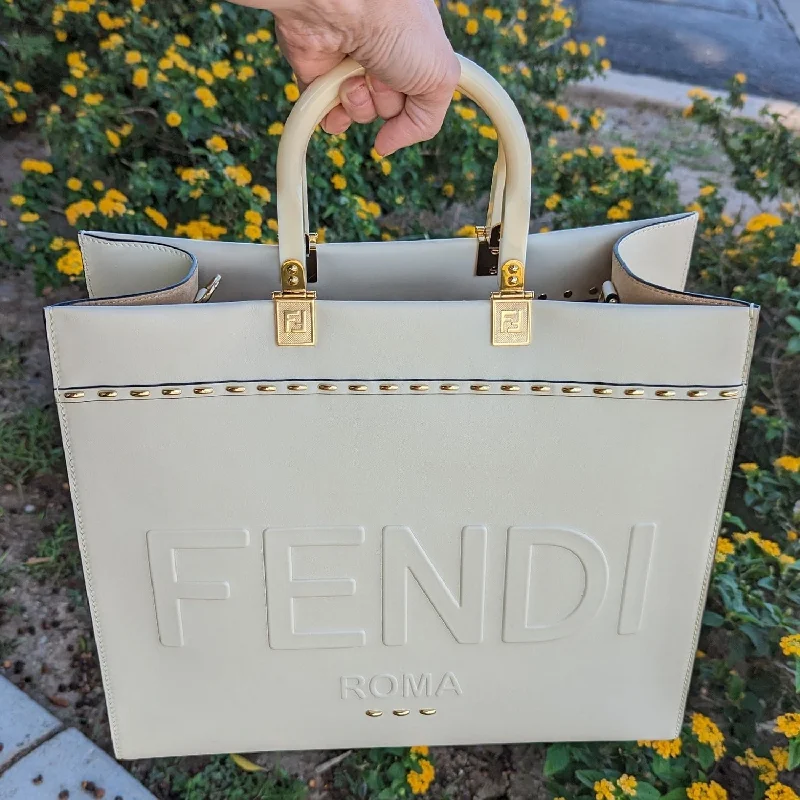 Flash Sale On Premium Bags Fendi Sunshine Medium Creme Shopper Tote
