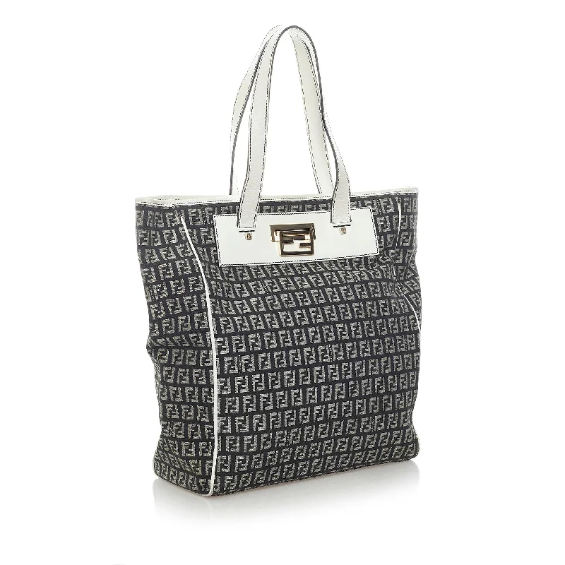 Bags With Tsa-Approved Features Fendi Zucchino Canvas Tote Bag (SHG-33487)