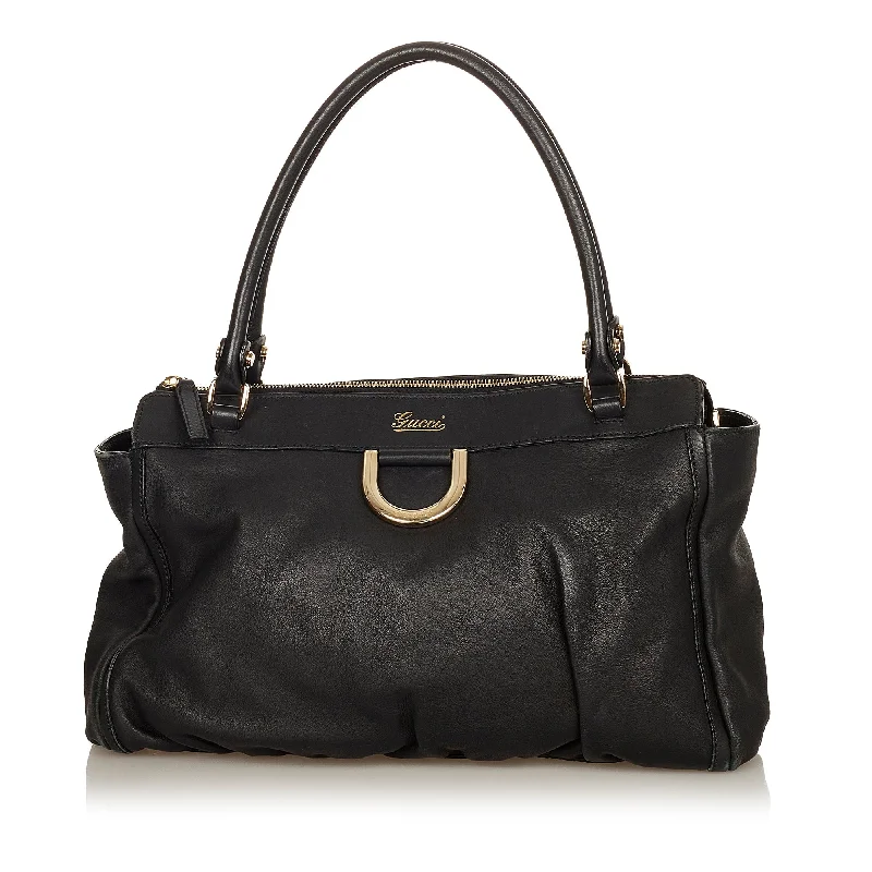 Senior Travelers Gucci Abbey D-Ring Tote Bag Black