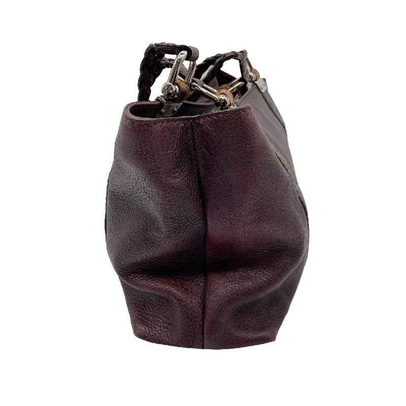 Stylish Bags With Discounts Gucci Bamboo Bar Leather Tote Bag (SHG-36986)