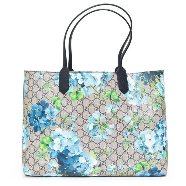 Luxury Bags On Sale Gucci Blooms Blue Reversible Tote