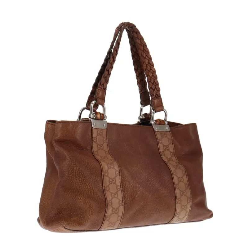 Bold Fashionistas Gucci Brown Bamboo Bar Tote