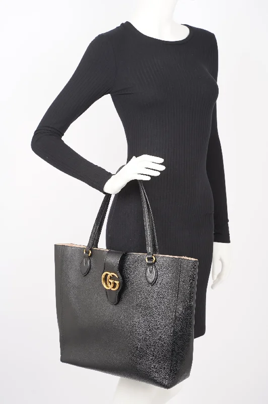 Affordable Bags For Budget Shoppers Gucci Dahlia Double G Tote Black Leather Medium