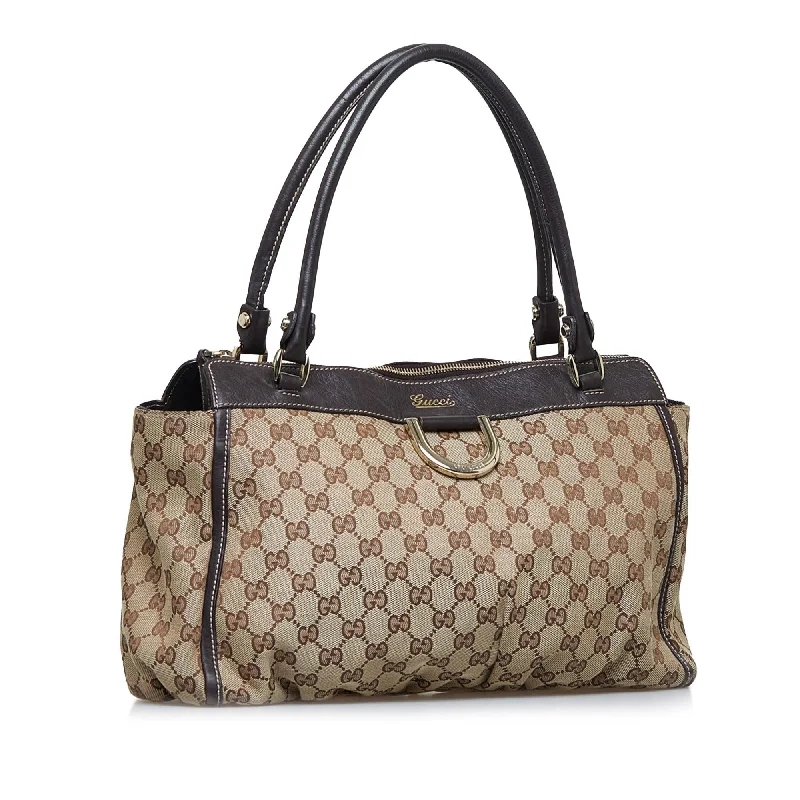 New Year Party Bag For Celebrations Gucci GG Canvas Abbey D-Ring Tote Bag (SHG-e1xk5b)