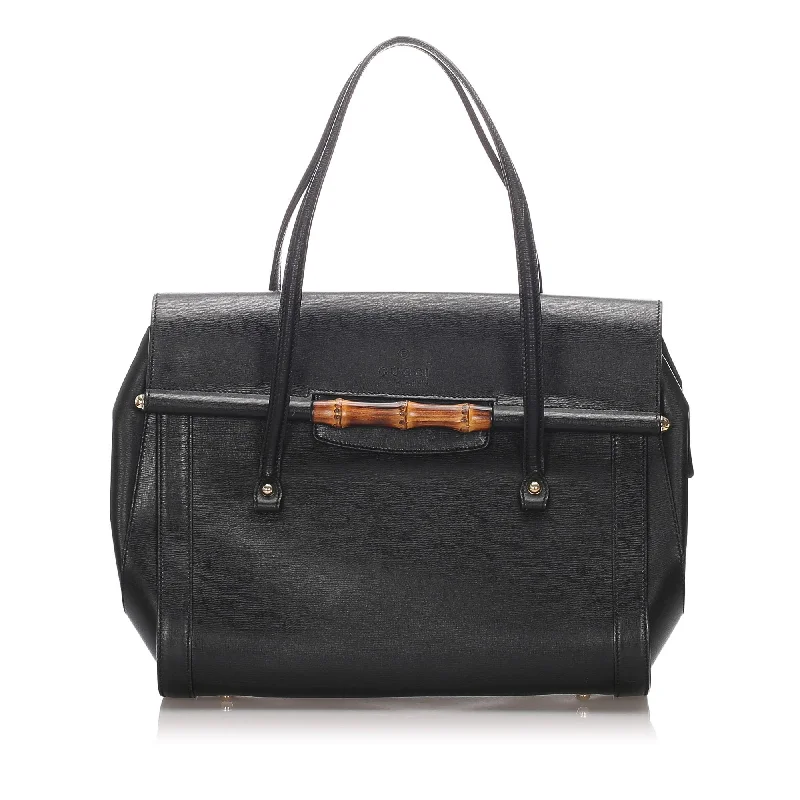Affordable Bags For Budget Shoppers Gucci Black Calf Leather Bamboo Bullet Tote Bag Italy Affordable Bags For Budget Shoppers Gucci Black Calf Leather Bamboo Bullet Tote Bag Italy