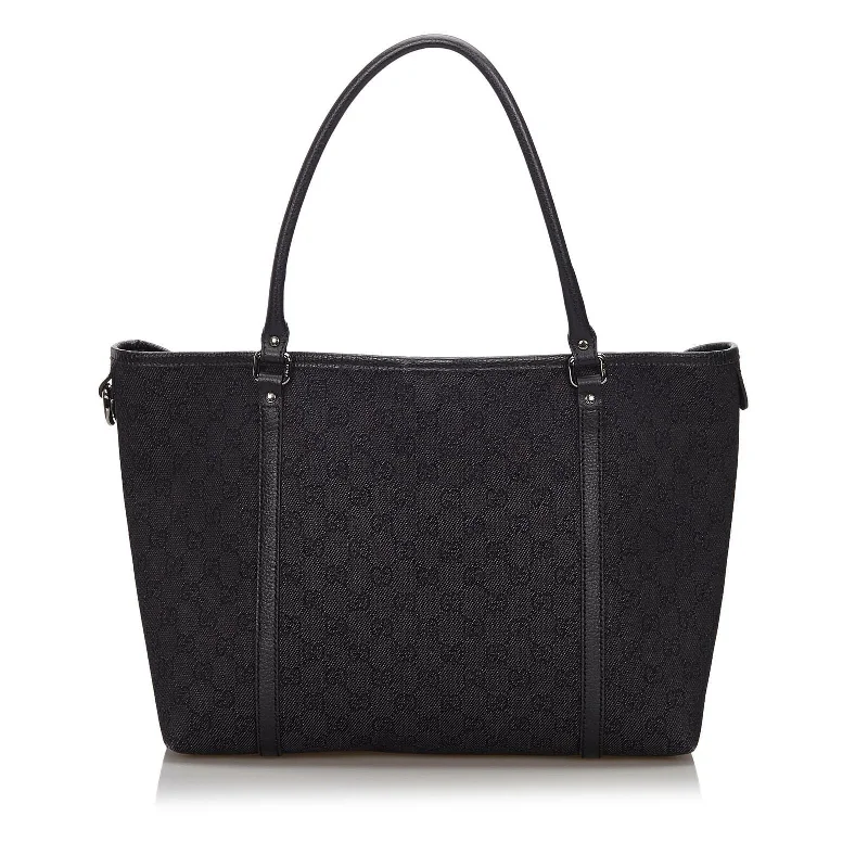 Limited-Time Offer On Trendy Bags Gucci Black Canvas Fabric GG Tote Bag Italy
