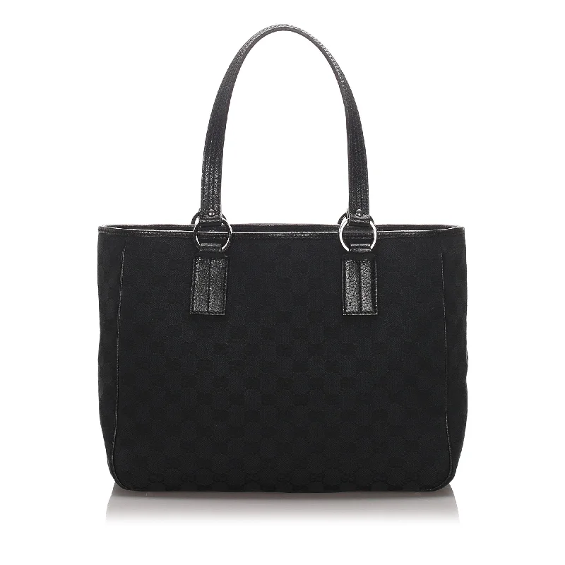 Discounted Designer Bags For Clearance Sale Gucci Black Canvas Fabric GG Tote Bag Italy Discounted Designer Bags For Clearance Sale Gucci Black Canvas Fabric GG Tote Bag Italy