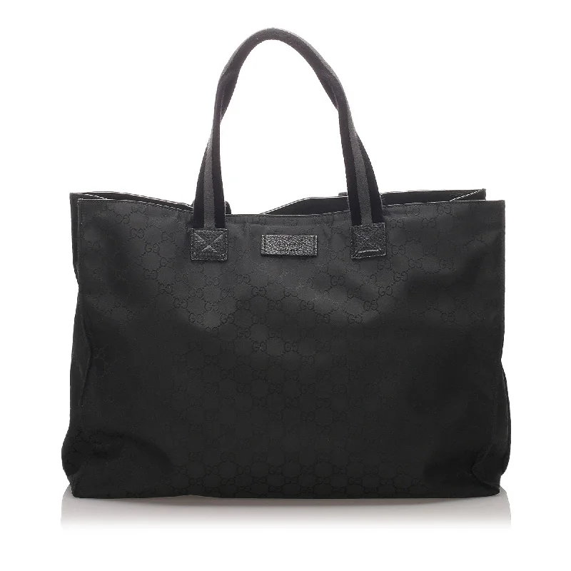 Affordable Bags For Budget Shoppers Gucci Black Canvas Fabric GG Tote Bag Italy