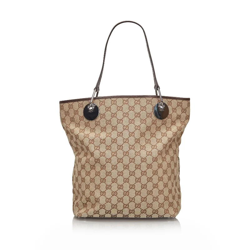 High-Quality Bags On Flash Sale Gucci Brown Beige Canvas Fabric GG Eclipse Tote Bag Italy High-Quality Bags On Flash Sale Gucci Brown Beige Canvas Fabric GG Eclipse Tote Bag Italy