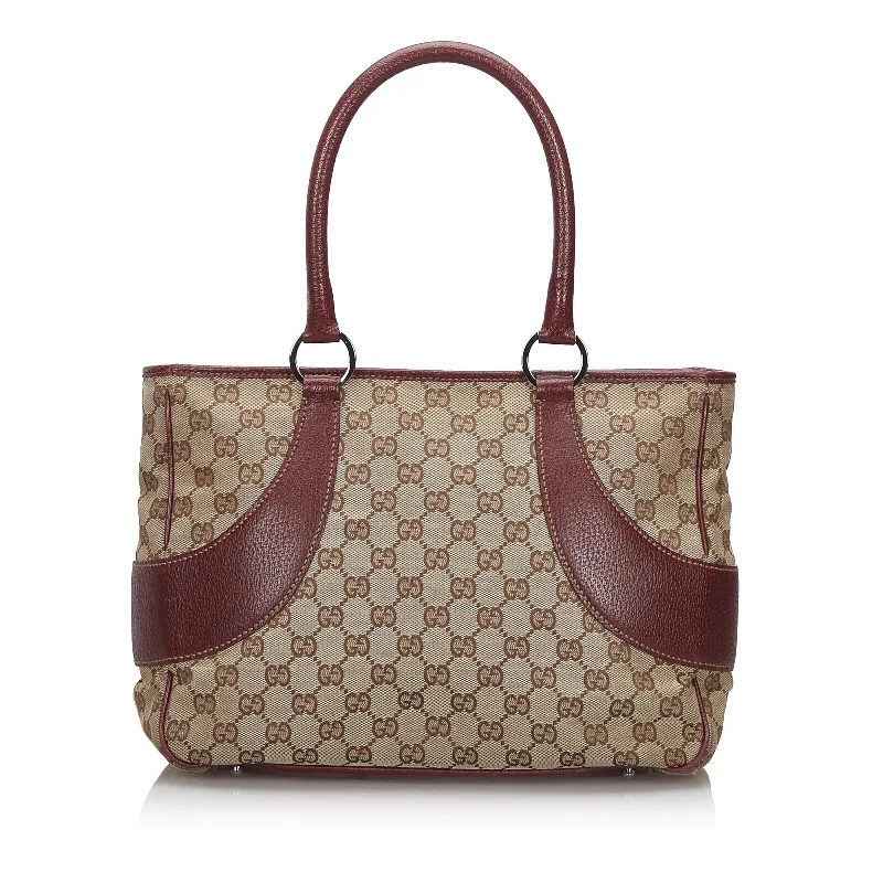 Cozy Handbags With Clearance Prices Gucci Brown Beige Canvas Fabric GG Tote Bag Italy Cozy Handbags With Clearance Prices Gucci Brown Beige Canvas Fabric GG Tote Bag Italy