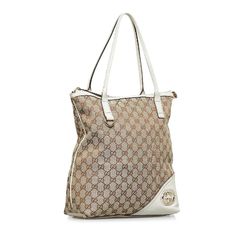 Sleek And Seasonal Sale Bags Gucci GG Canvas Britt Tote Bag (SHG-axmj8C)