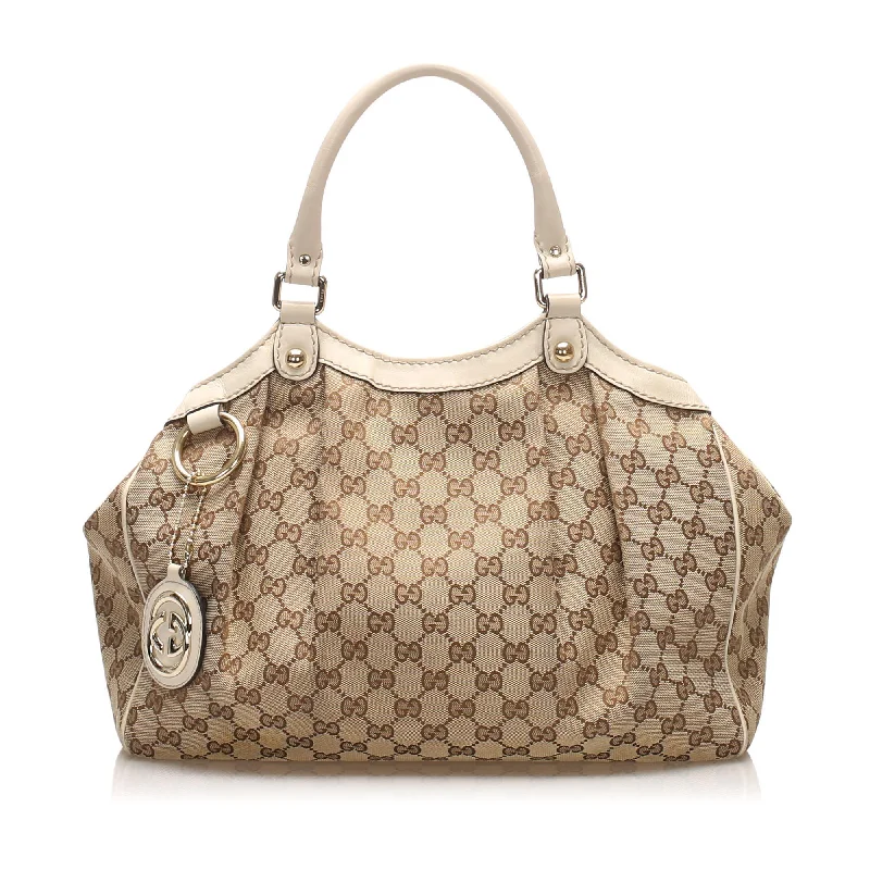 Professional Bags With Office Discounts Gucci GG Canvas Sukey Tote Bag (SHG-11802)