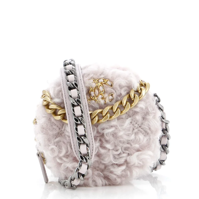 High-Quality Bags On Flash Sale 19 Round Clutch with Chain Quilted Shearling
