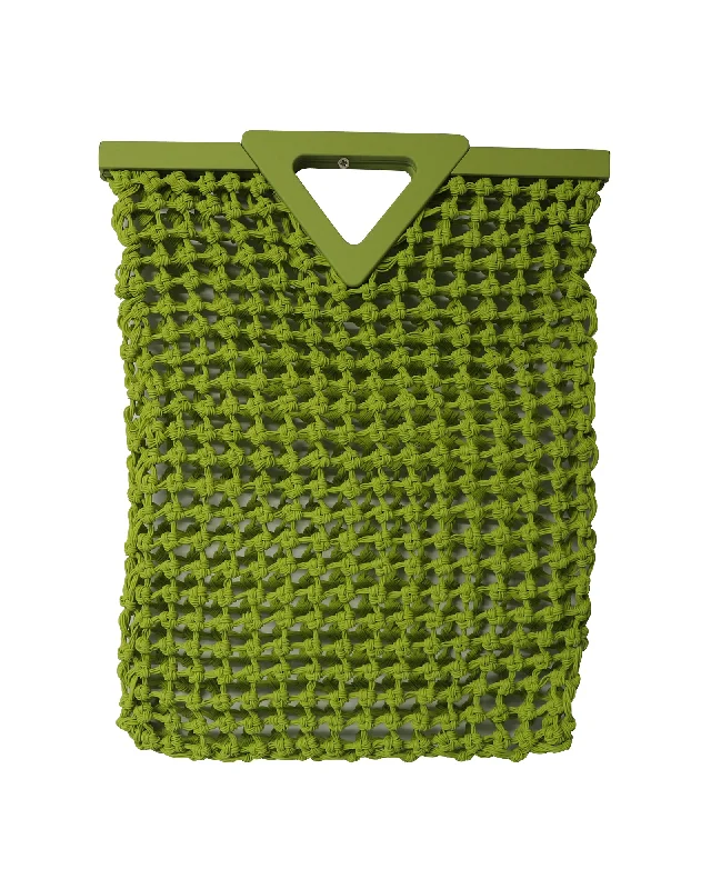Eco-Friendly And Discounted Bags Bottega Veneta Point Macramé Tote in Chartreuse Rubber Eco-Friendly And Discounted Bags Bottega Veneta Point Macramé Tote in Chartreuse Rubber
