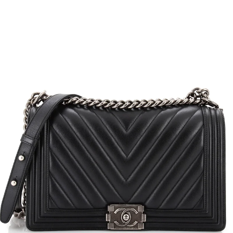 Luxury Bags On Sale Boy Flap Bag Chevron Calfskin New Medium