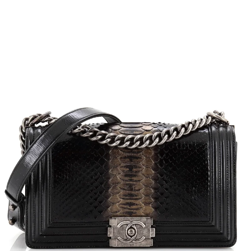 Luxurious But Budget-Friendly Bags Boy Flap Bag Python Old Medium