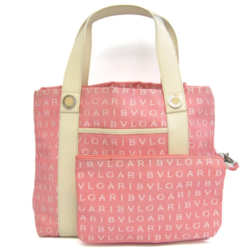 Stylish Bags For Fashion Bloggers Bulgari Logo Mania  Canvas Tote Bag (Pre-Owned)