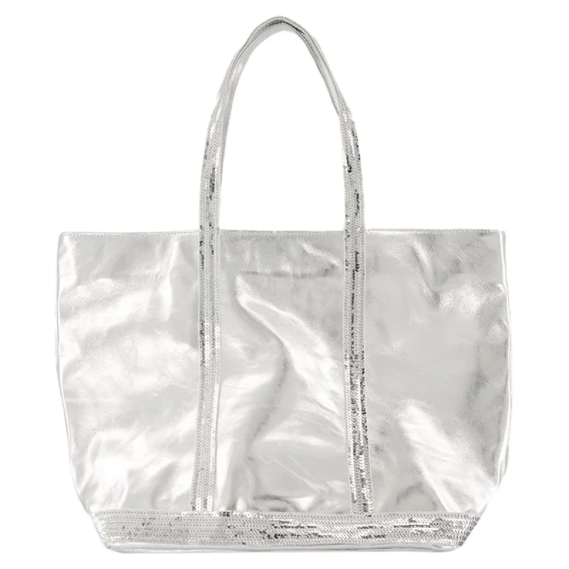Limited-Time Offer On Trendy Bags Cabas L Shopper Bag - Vanessa Bruno - Leather - Silver Limited-Time Offer On Trendy Bags Cabas L Shopper Bag - Vanessa Bruno - Leather - Silver