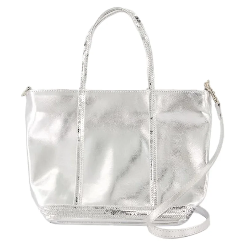 Stylish Bag For Women Cabas S Shopper Bag - Vanessa Bruno - Leather - Silver