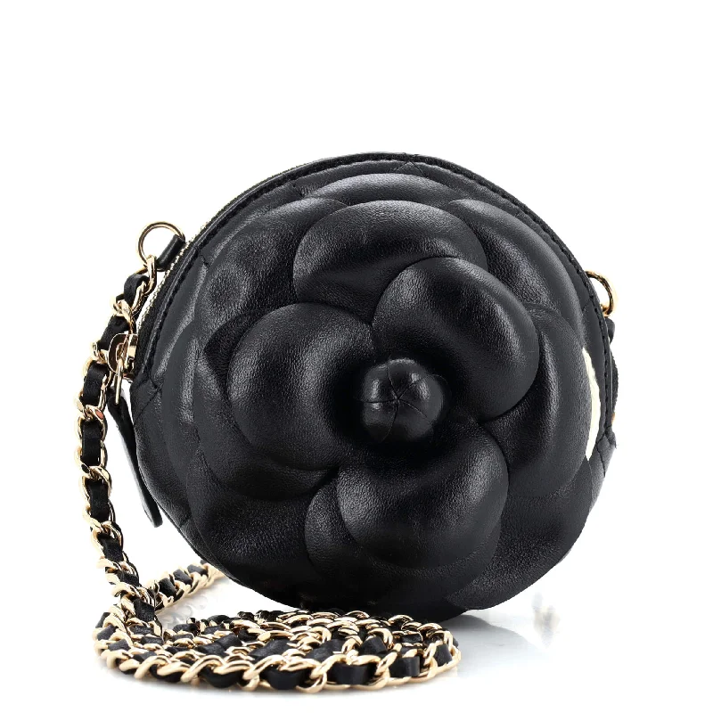 Wholesale Bags For Resellers Camellia Round Clutch with Chain Lambskin