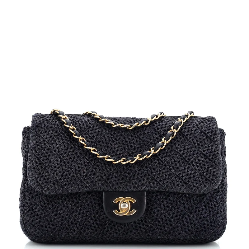 Trendy Bags For Sales CC Chain Flap Bag Raffia Medium