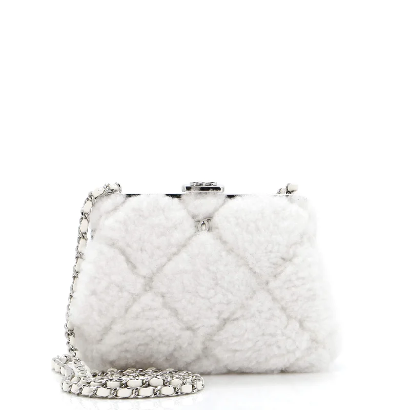 Inspired Bags For Timeless Elegance CC Clasp Frame Clutch with Chain Quilted Shearling Small Inspired Bags For Timeless Elegance CC Clasp Frame Clutch with Chain Quilted Shearling Small