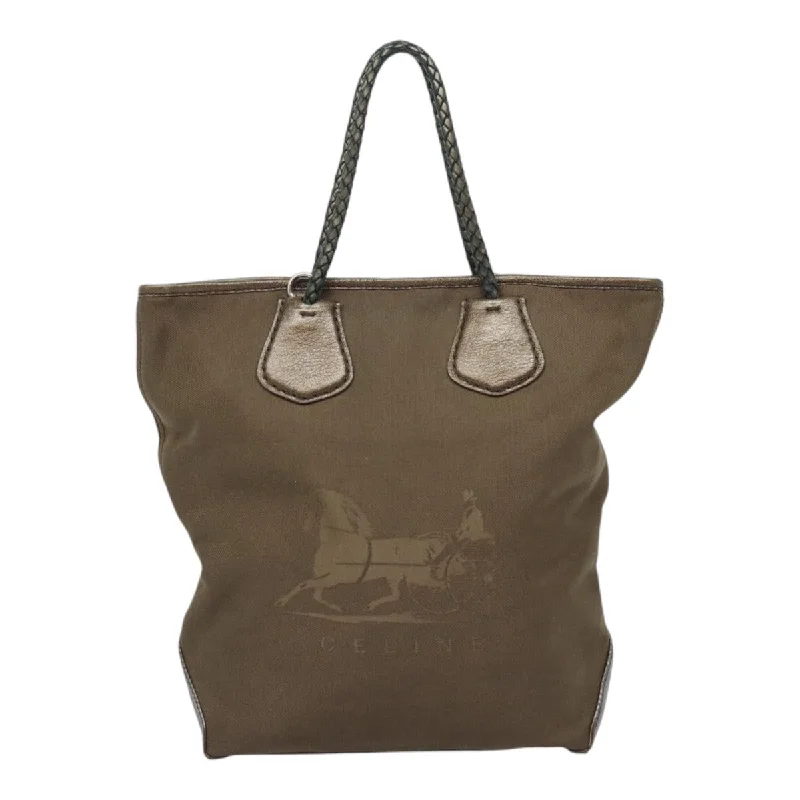 Halloween-Themed Céline Carriage  Canvas Tote Bag (Pre-Owned)