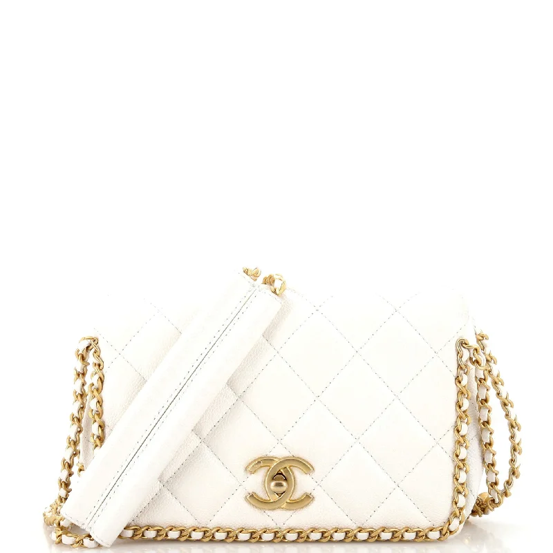 Bags For Outdoor Adventures Chain Around Multi Chain Full Flap Bag Quilted Caviar Mini Bags For Outdoor Adventures Chain Around Multi Chain Full Flap Bag Quilted Caviar Mini