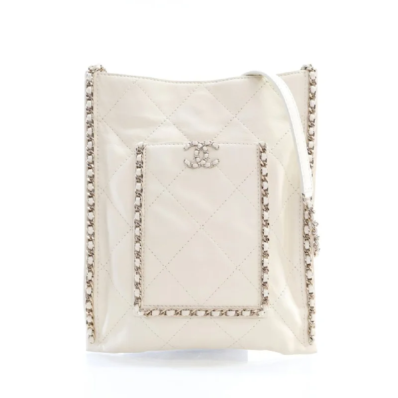 Bag For Luxury Lovers Chanel Quilted Shopping Tote Small White Calfskin