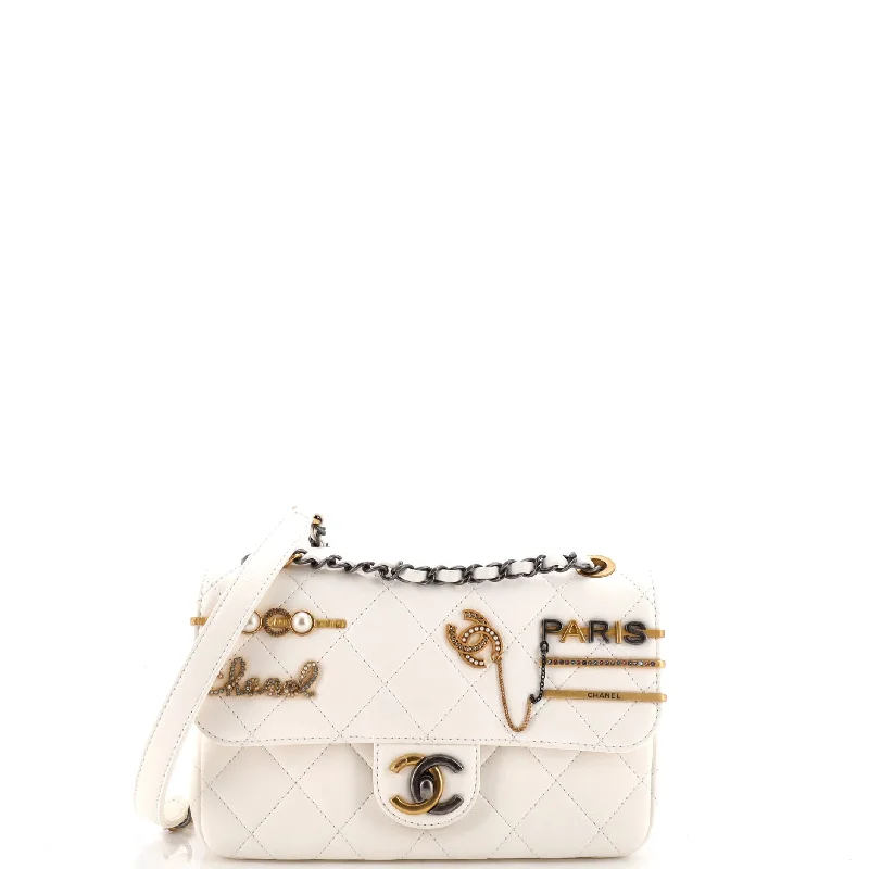 Stylish Yet Affordable Bags Coco Clips Flap Bag Embellished Quilted Lambskin Small