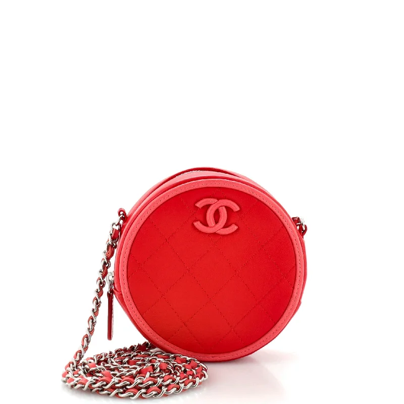Designer Bags For Luxury Collectors Color Pop Round Clutch with Chain Quilted Lambskin Designer Bags For Luxury Collectors Color Pop Round Clutch with Chain Quilted Lambskin
