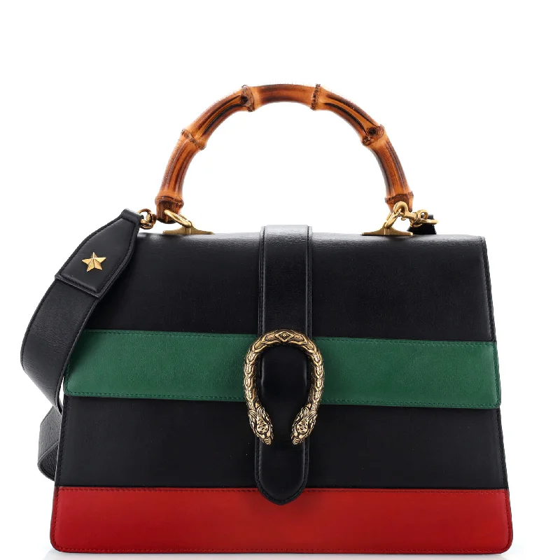 Bag Deals Dionysus Bamboo Top Handle Bag Colorblock Leather Large