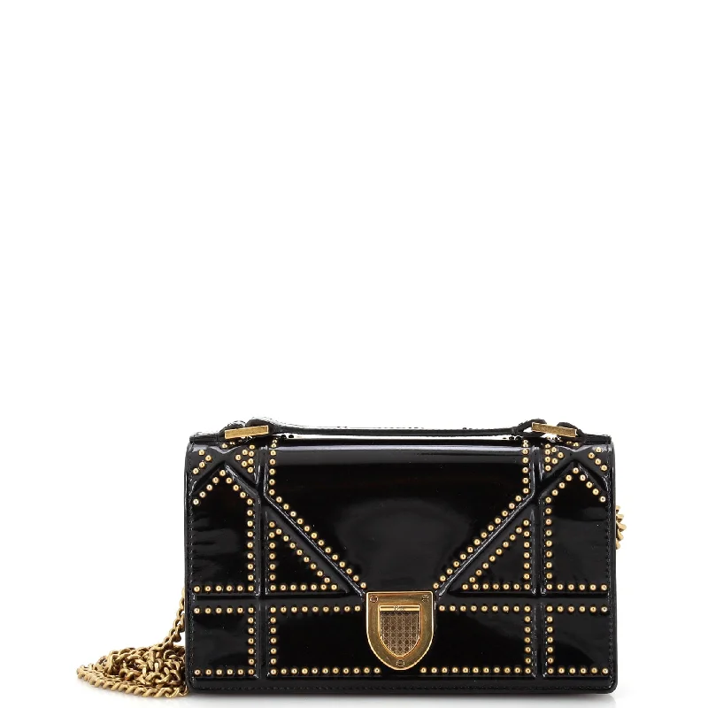 Eco-Friendly Bags With Discounts Diorama Chain Flap Clutch Studded Patent