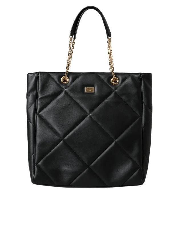 Evening Events Dolce & Gabbana  Leather JUNGLE Quilted Shopping Tote Women's Bag