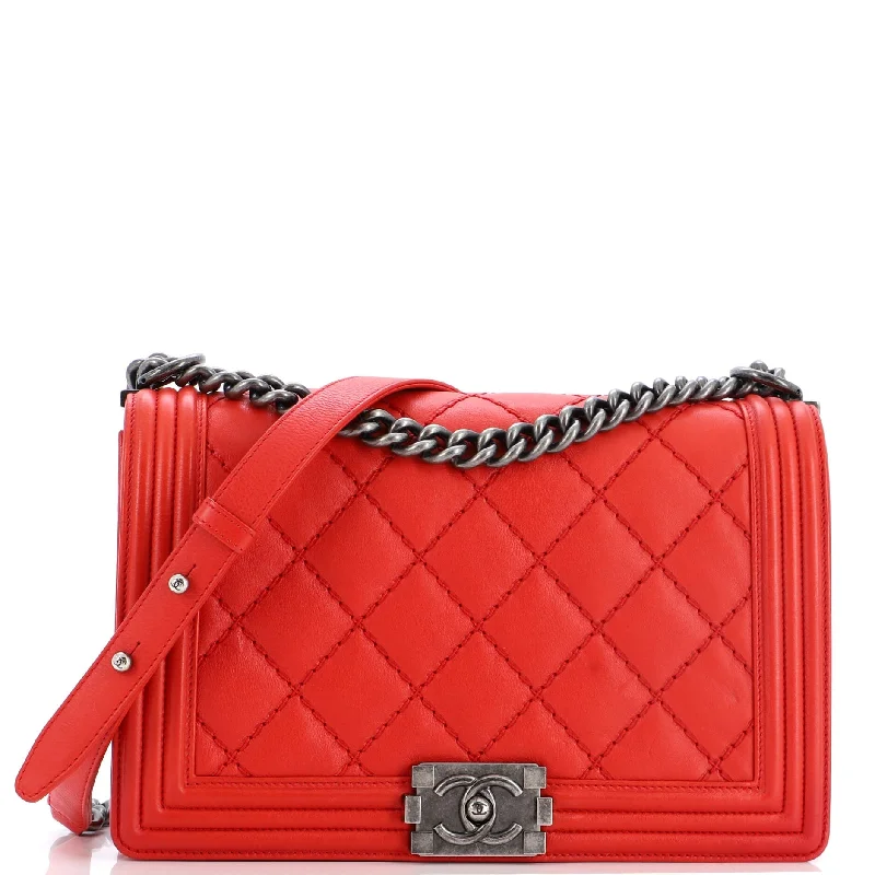Eco-Friendly Bags With Promotions Double Stitch Boy Flap Bag Quilted Calfskin Old Medium Eco-Friendly Bags With Promotions Double Stitch Boy Flap Bag Quilted Calfskin Old Medium